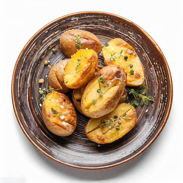 delicious raw potatoes vegetables on white background