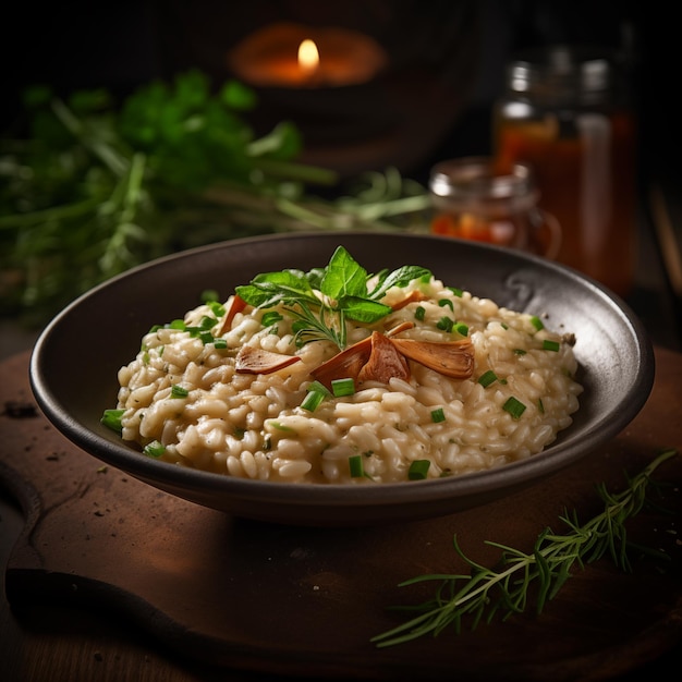 Delicious realistic risotto restaurant food