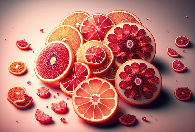 Delicious red fruit slices