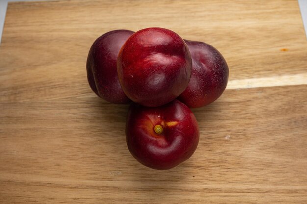 Delicious red nectarines from the farm Close up