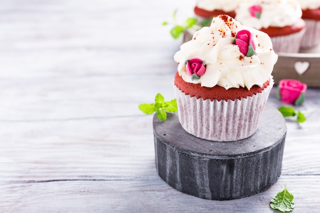 Delicious red velvet cupcakes