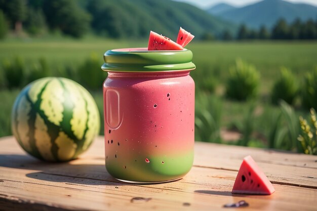 Delicious and refreshing watermelon juice drink is very comfortable to quench thirst in summer