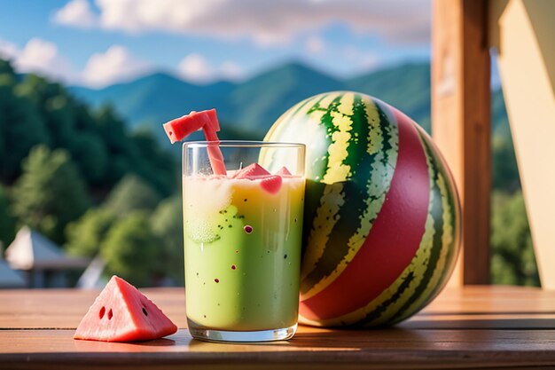 Вкусный и освежающий напиток из арбузового сока очень удобен для утоления жажды летом