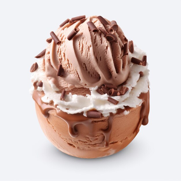 맛있는 부유한 초콜릿 아이스크림 디저트