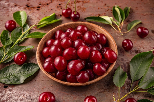 Delicious ripe sweet cherries