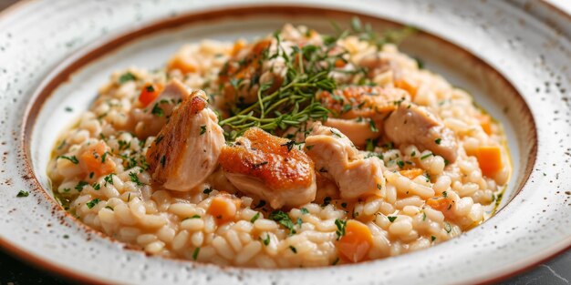 delicious risotto with meat Generative AI