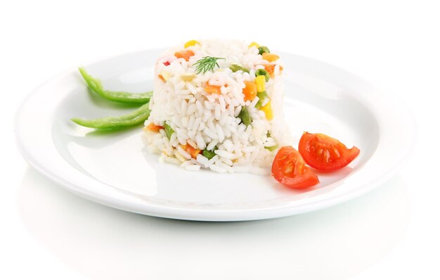 美味しいリゾットで 野菜を白に分離した