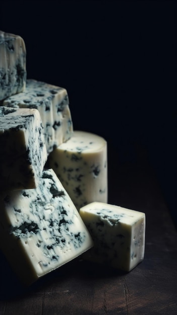 Delicious Roquefort Cheese Vertical Background