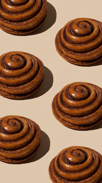 Delicious round cinnamon buns pattern