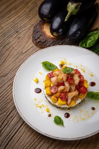 a delicious salad prepared in the restaurant by the chef