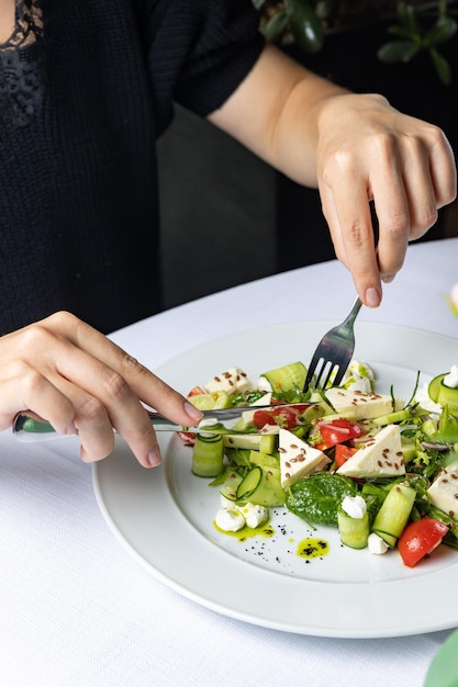 a delicious salad prepared in the restaurant by the chef