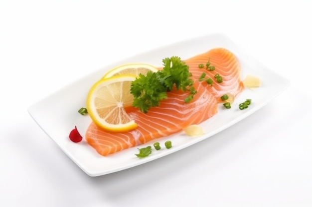 Delicious salmon sashimi sushi Cuisine dinner Generate Ai