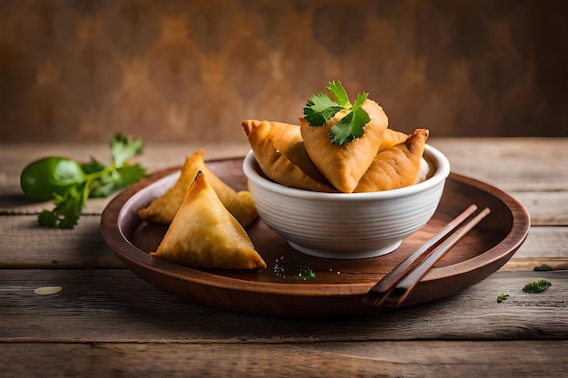 Delicious samosa plate 4k