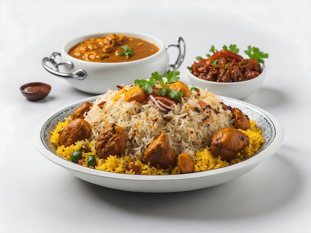 Delicious and savory chicken biryani plate