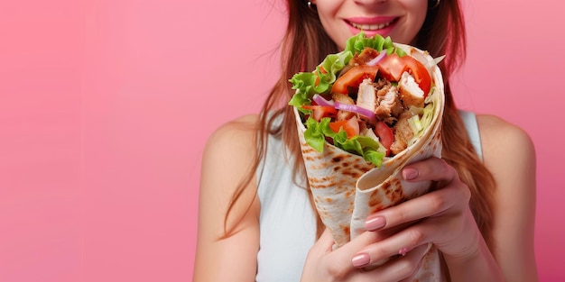 Photo delicious shawarma kebab generative ai