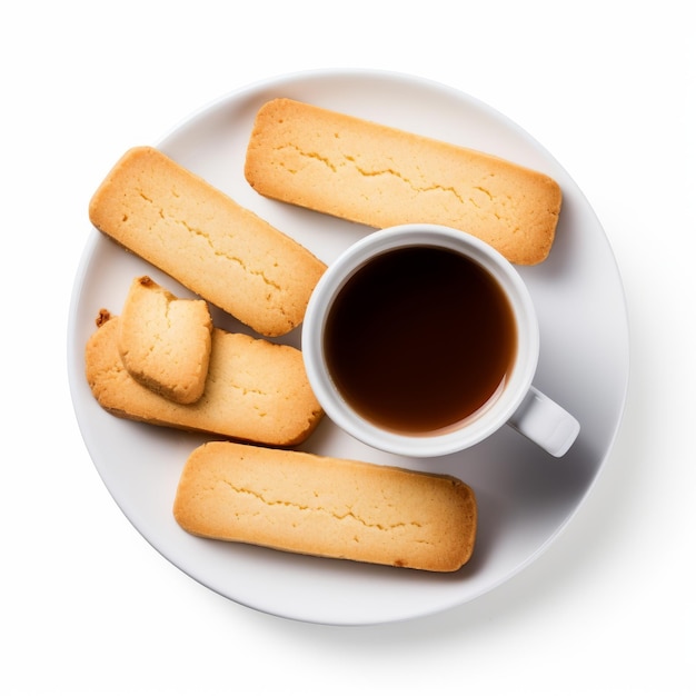 Delicious Shortbread Cookies With A Cup Of Coffee Top View