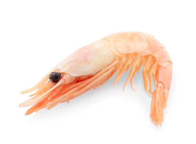 Delicious shrimp on white background