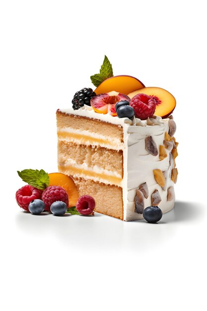 A Delicious Slice of FruitTopped Cake