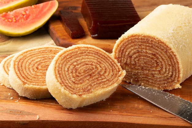 Delicious slices of roll cake