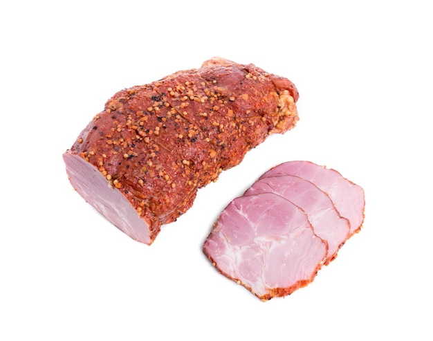 Delicious smoked pork ham with spices