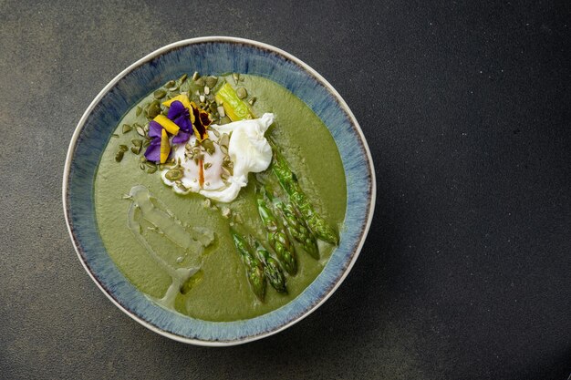 A delicious soup in a restaurant Closeup