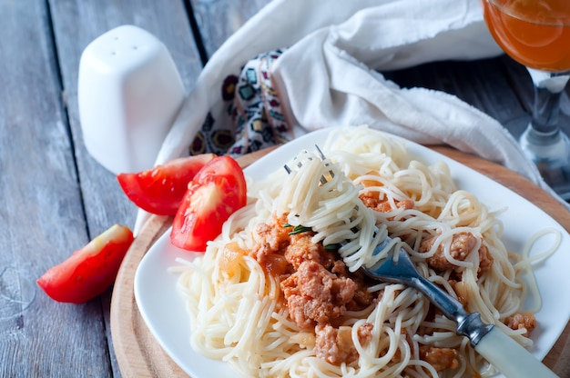 베이컨으로 맛있는 스파게티