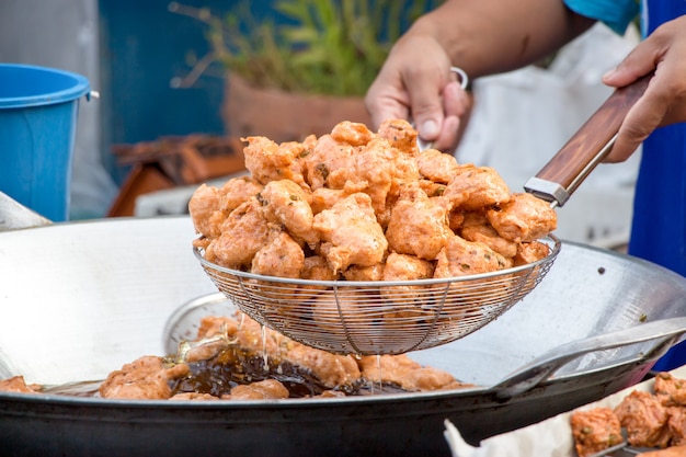 A delicious spicy fried fish patty