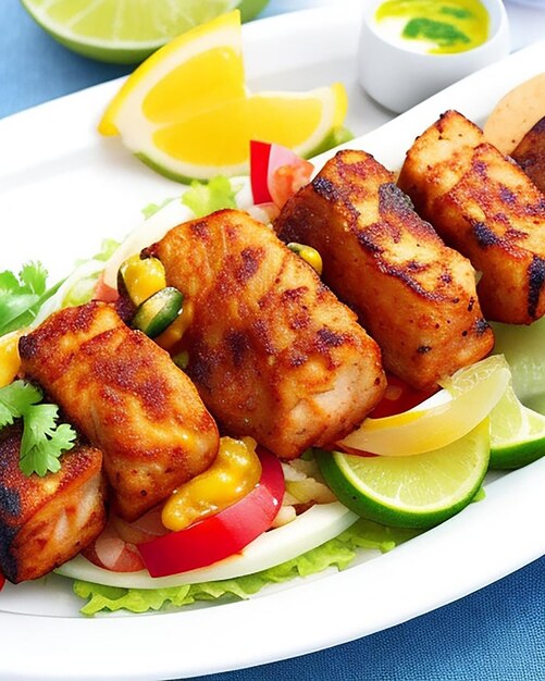 Premium Photo | Delicious Spicy Hot Tandoori Fish Kebab