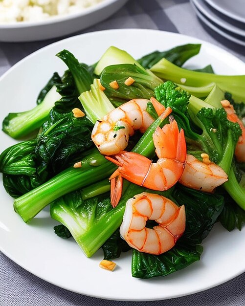 Delicious spicy prawns and vegetables