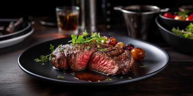 DELICIOUS STEAK ON A PLATE