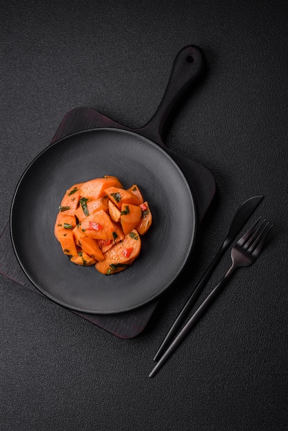 Premium Photo | Delicious stewed sweet potato with salt spices and