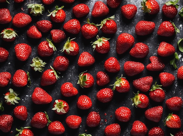 delicious strawberries on a dark background Ai generation