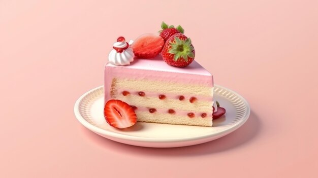 A delicious strawberry cake perfect for any occasion Generative ai