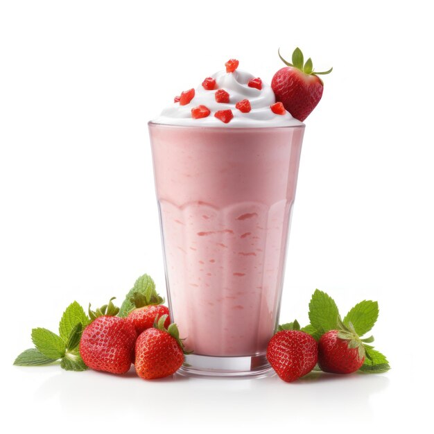 Delicious Strawberry Milkshake in Scientific Graphy AI Generated