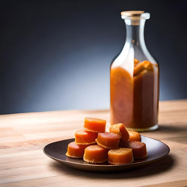 Photo delicious sugary delight with a sweet dessert on a plate