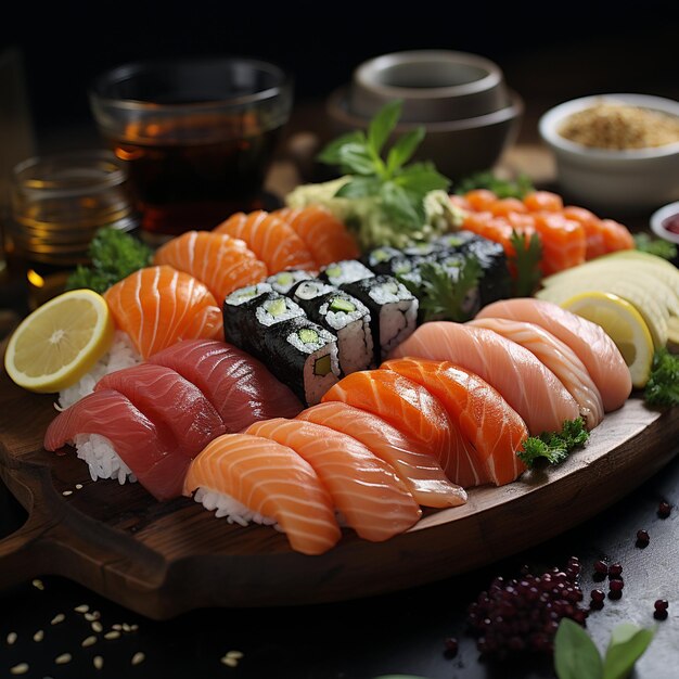 Delicious sushi food