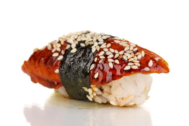 Delicious sushi isolated on white