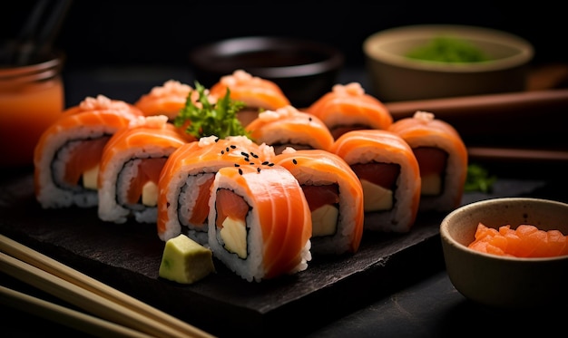 delicious sushi japanese food