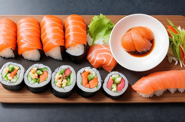 Delicious Sushi PlatterJapanese Cuisine F