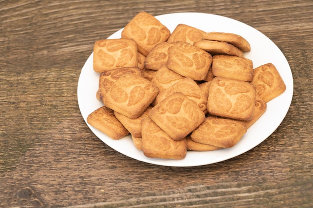 Delicious and sweet biscuits on a plate