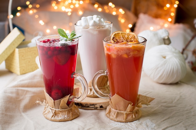 Delicious sweet drinks for Christmas party