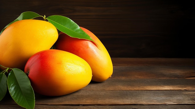 Фото Вкусные сладкие манго на дереве