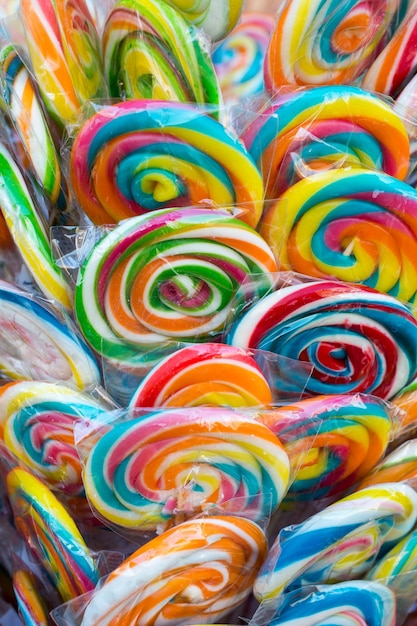 Delicious swirl candy and sweets for kids