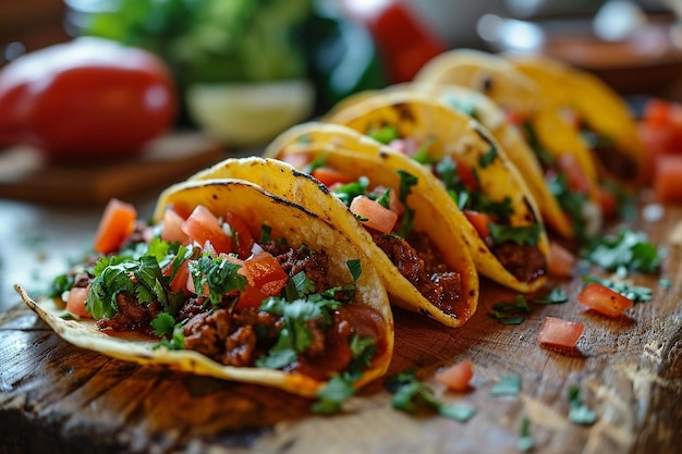 Delicious tacos in studio