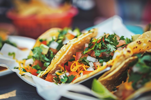 delicious tacos with crispy tortillas they are vegetarian and fresh