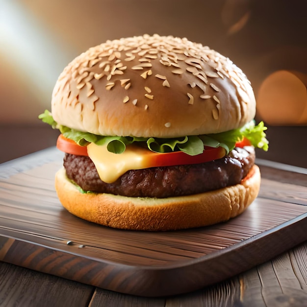 delicious and tasty burger photo