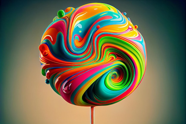 Delicious,tasty candy lollipops of different flavors. birthdays or children's parties.ai generated.