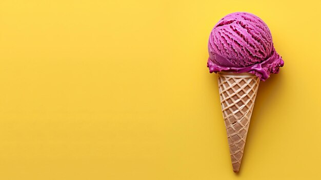 Delicious tasty colorful on waffle cones on colorful background Various delicious of soft ice on bright background