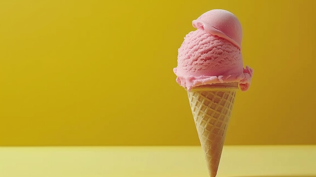 Photo delicious tasty colorful on waffle cones on colorful background various delicious of soft ice on bright background