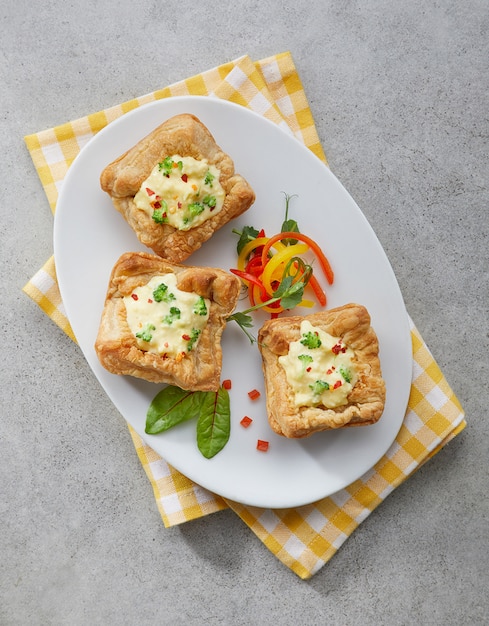 delicious tasty food on wooden background